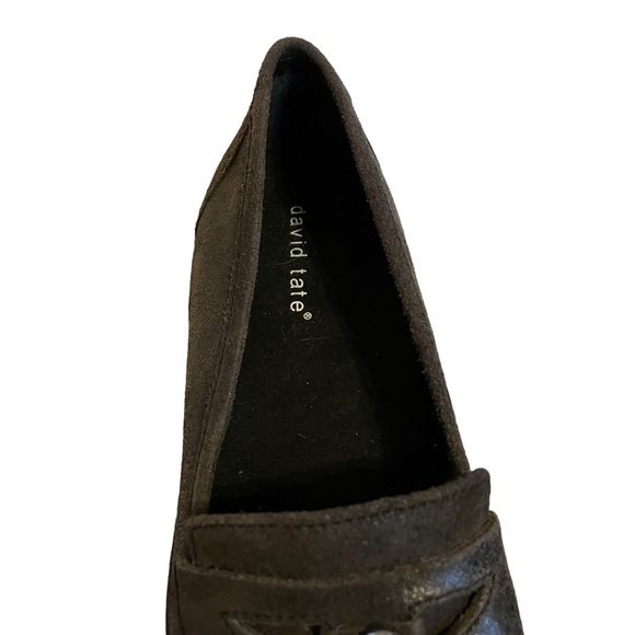 David Tate Leather Suede Slip-on Loafer Gun Metal Gray Comfort Woman’s Size 6 DT - Picture 4 of 16
